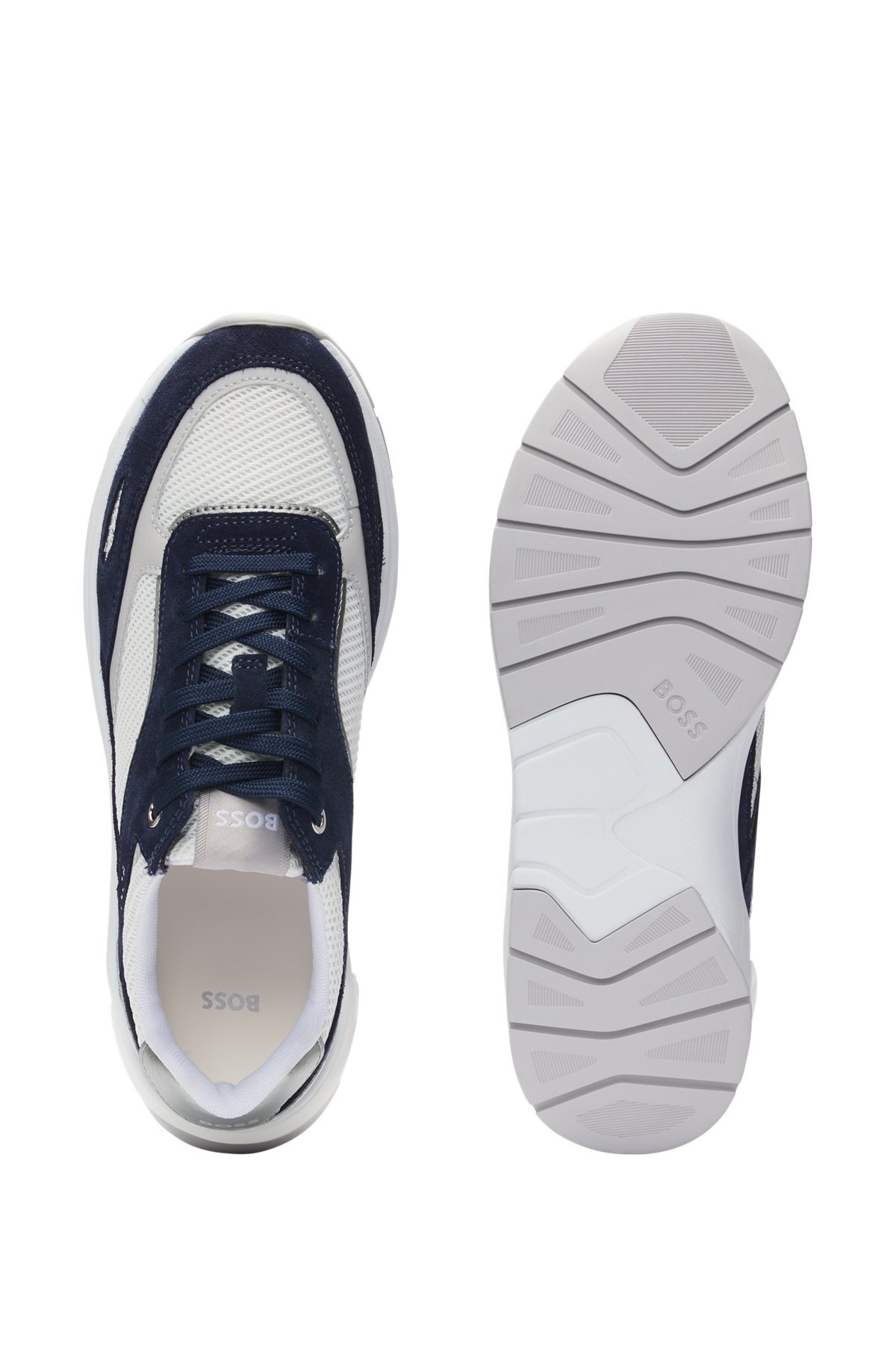 MIXED-MATERIAL TRAINERS WITH SUEDE AND MESH - 5