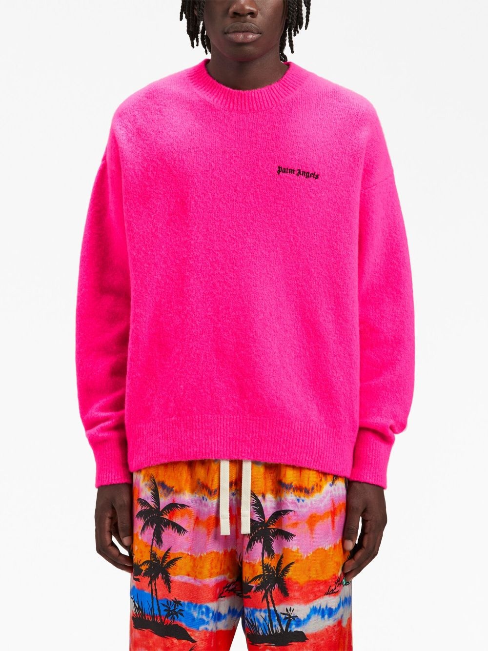logo-embroidered wool-blend jumper - 3