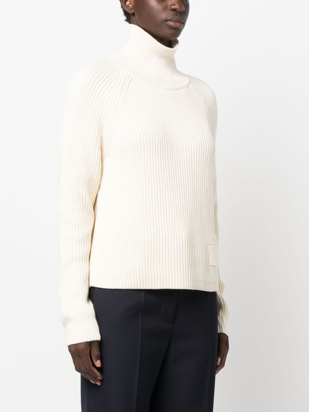 high-neck ribbed jumper - 3