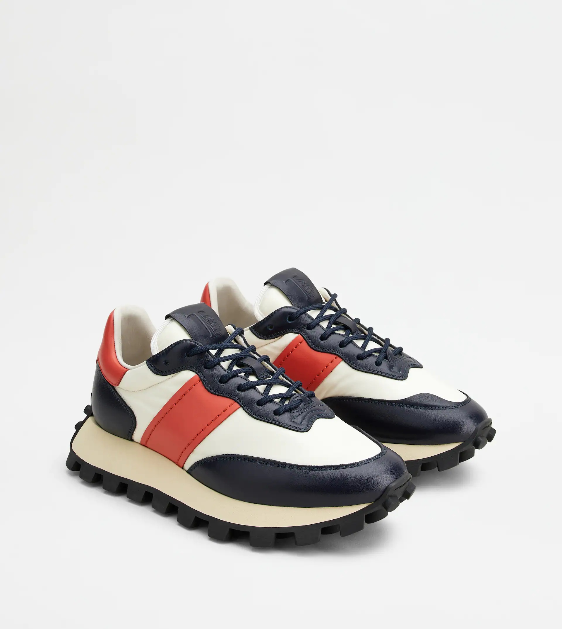 SNEAKERS TOD'S 1T IN LEATHER AND FABRIC - BLUE, RED, WHITE - 4