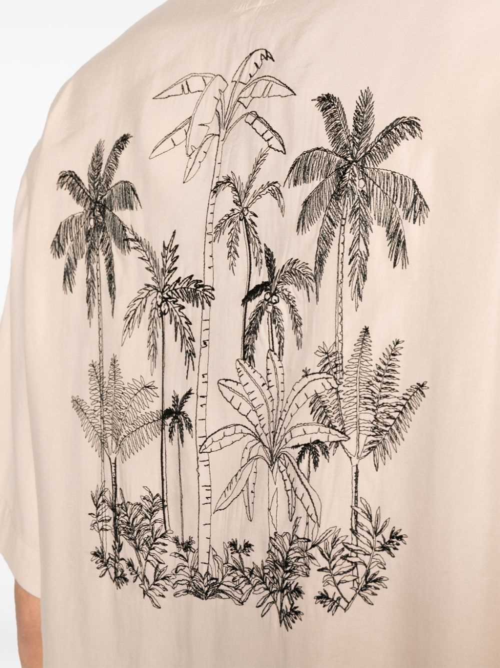 palm tree-embroidery shirt - 5