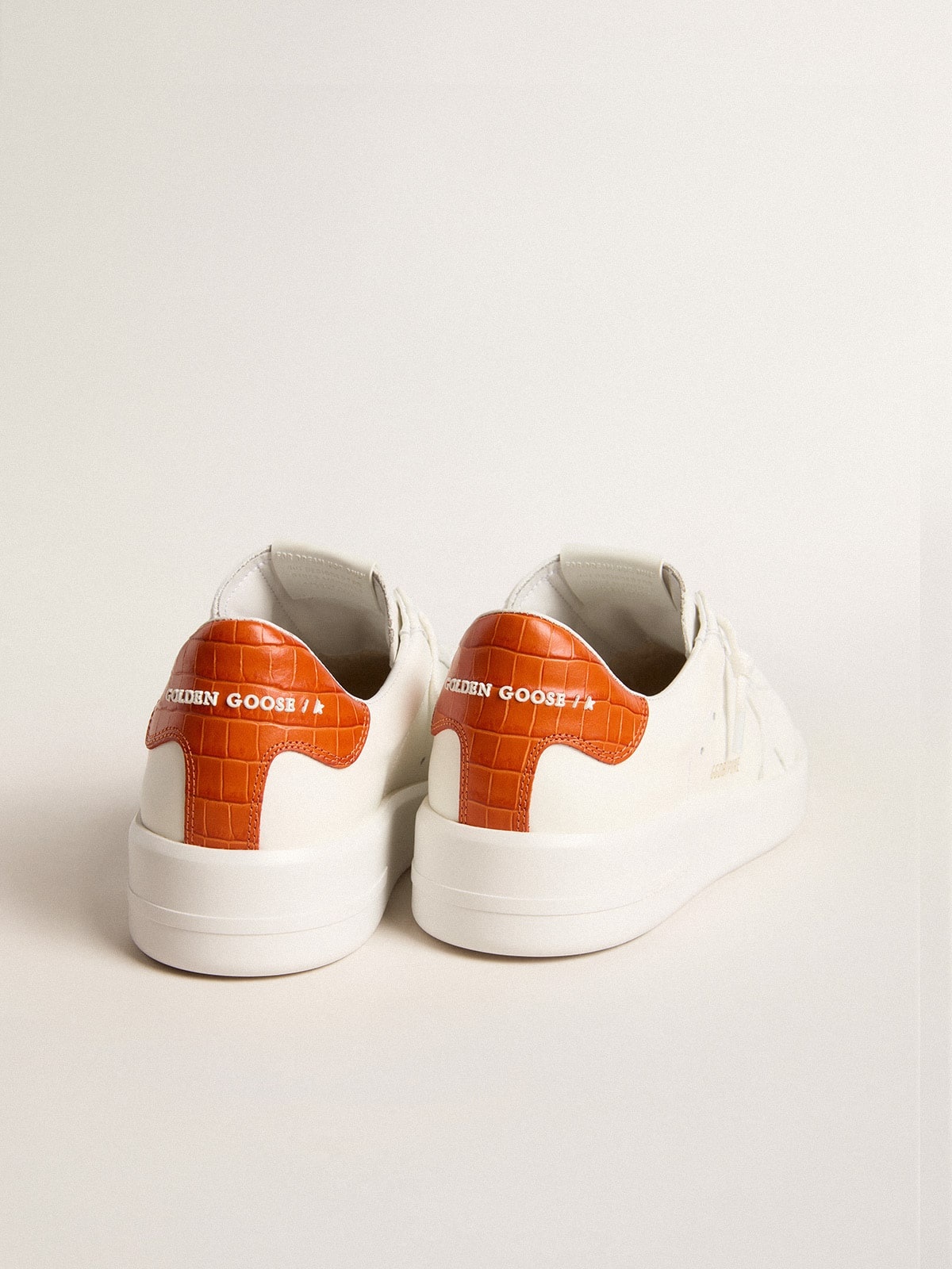 Women’s Purestar with white leather star and orange heel tab - 4