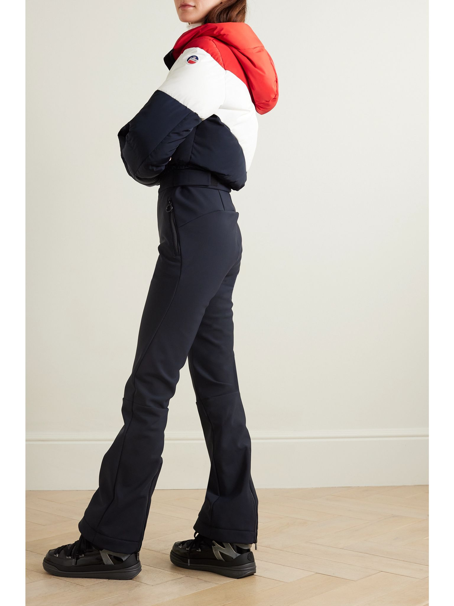 Kira softshell quilted color-block ski suit Navy - 3