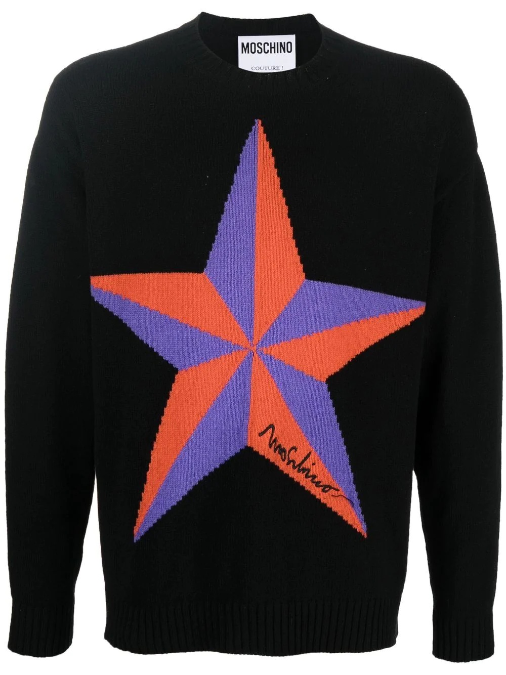 logo embroidered crew-neck jumper - 1