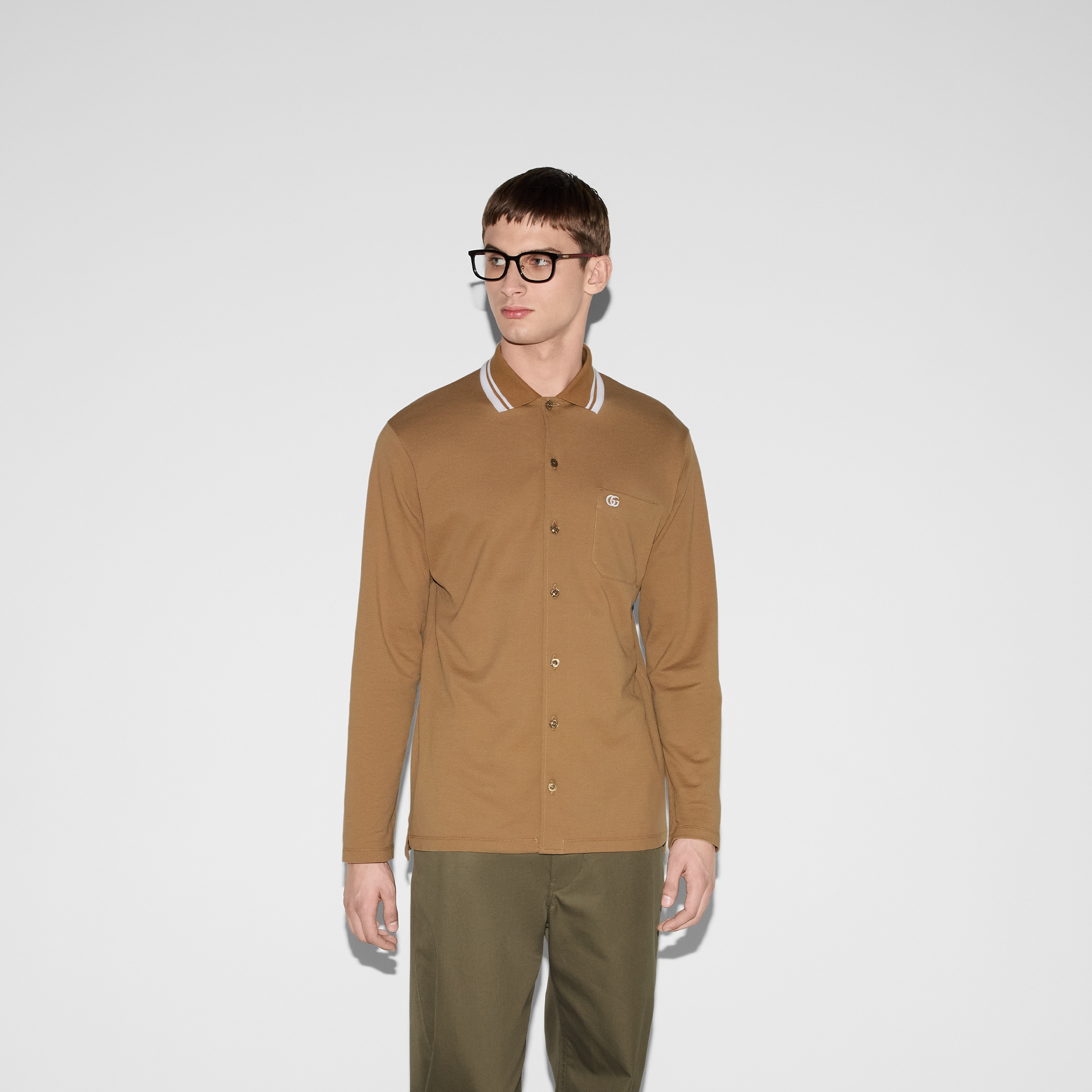Cotton piquet polo shirt with embroidery - 3