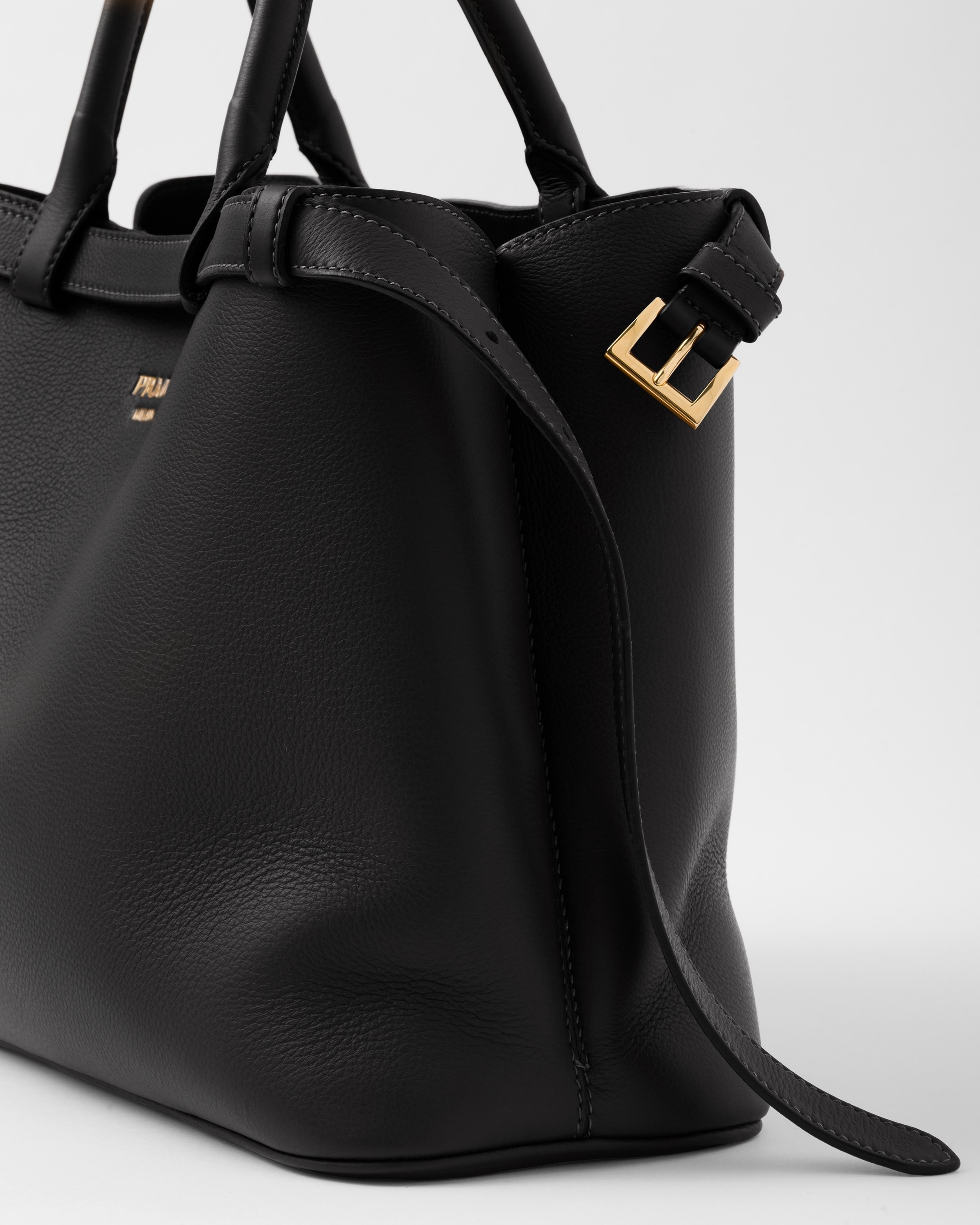 Prada Buckle medium leather handbag with double belt - 5