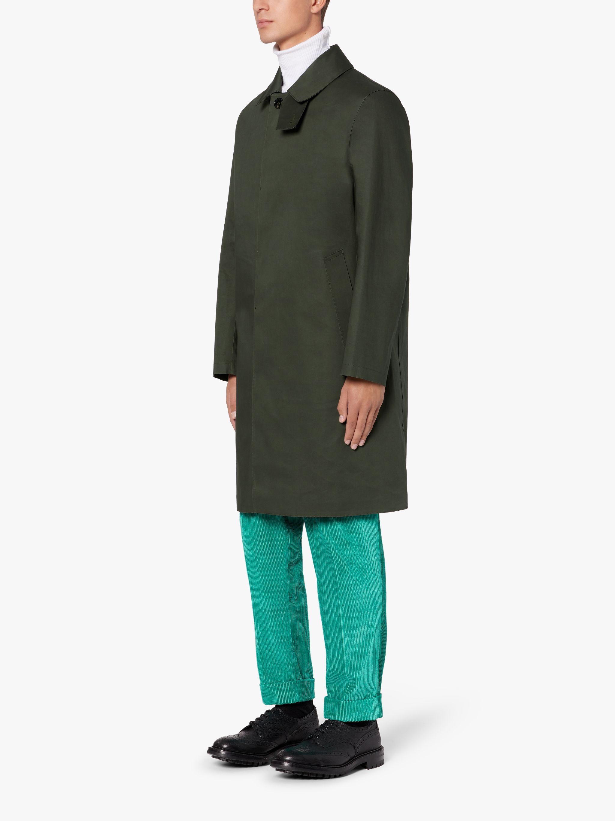 OXFORD BOTTLE GREEN BONDED COTTON 3/4 COAT | GRC-108 - 4