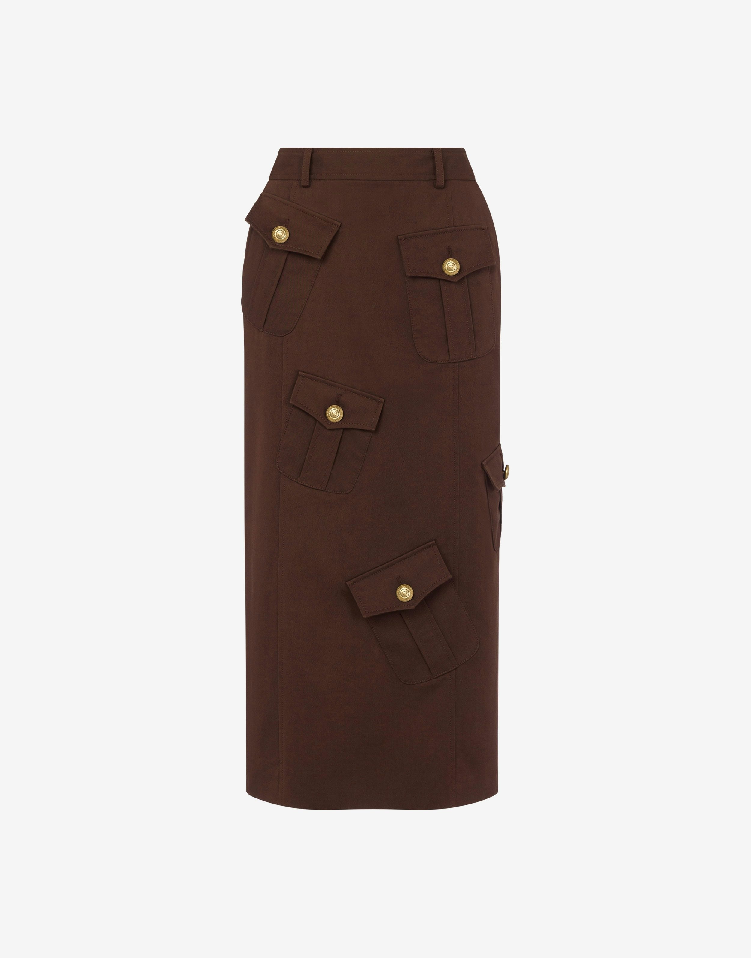 SKIRT IN GABARDINE MILITARY TWIST - 1