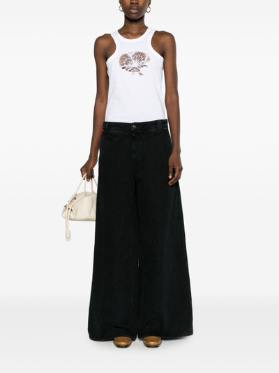Stella McCartney floral-embroidered cotton tank top outlook