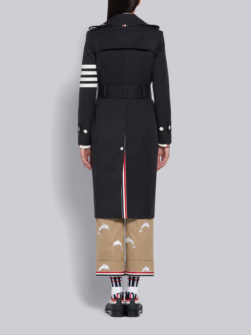 Navy Cotton Twill Waterproof Classic 4-Bar Trench 3