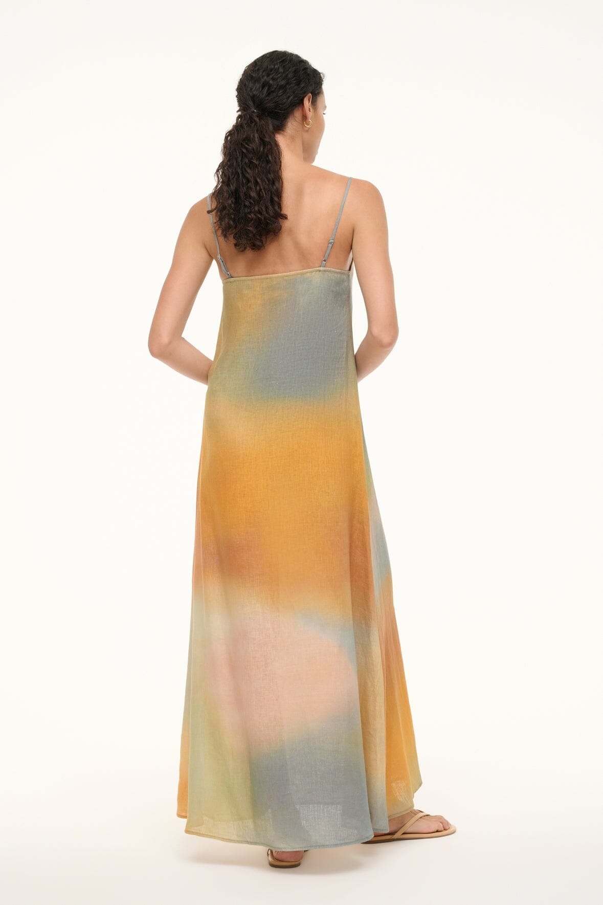 STAUD LAURA LINEN DRESS PASTEL CLOUDS - 5