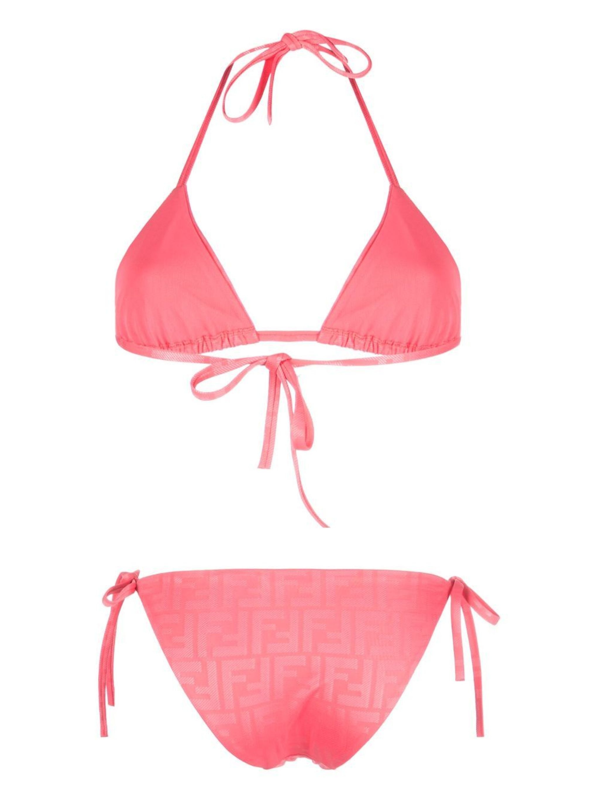 FF-monogram halterneck bikini set - 3