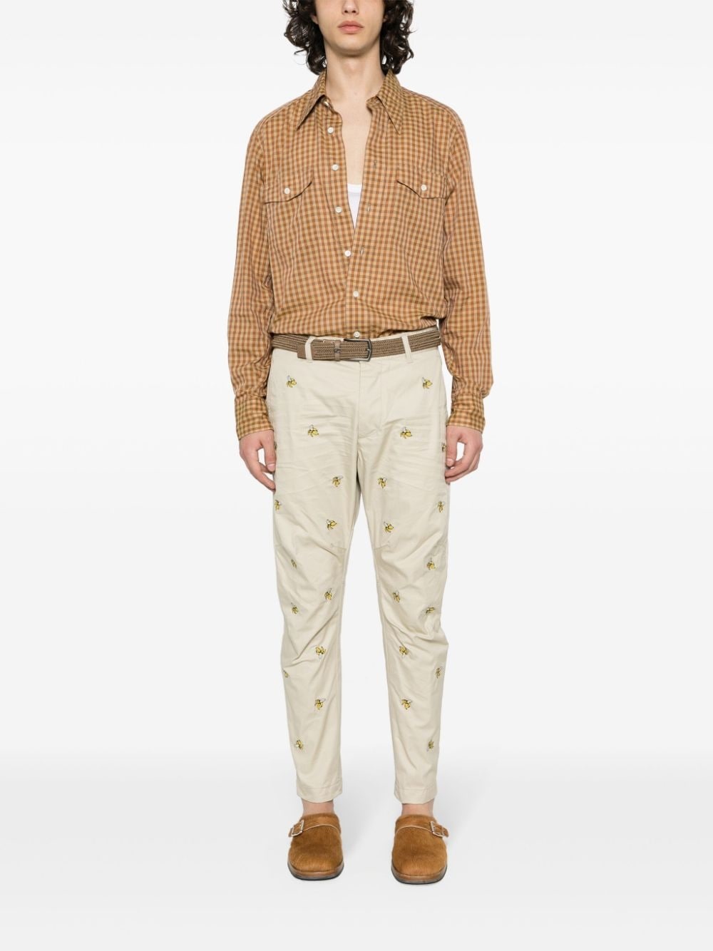 Embroidered Fruits chino pants - 2