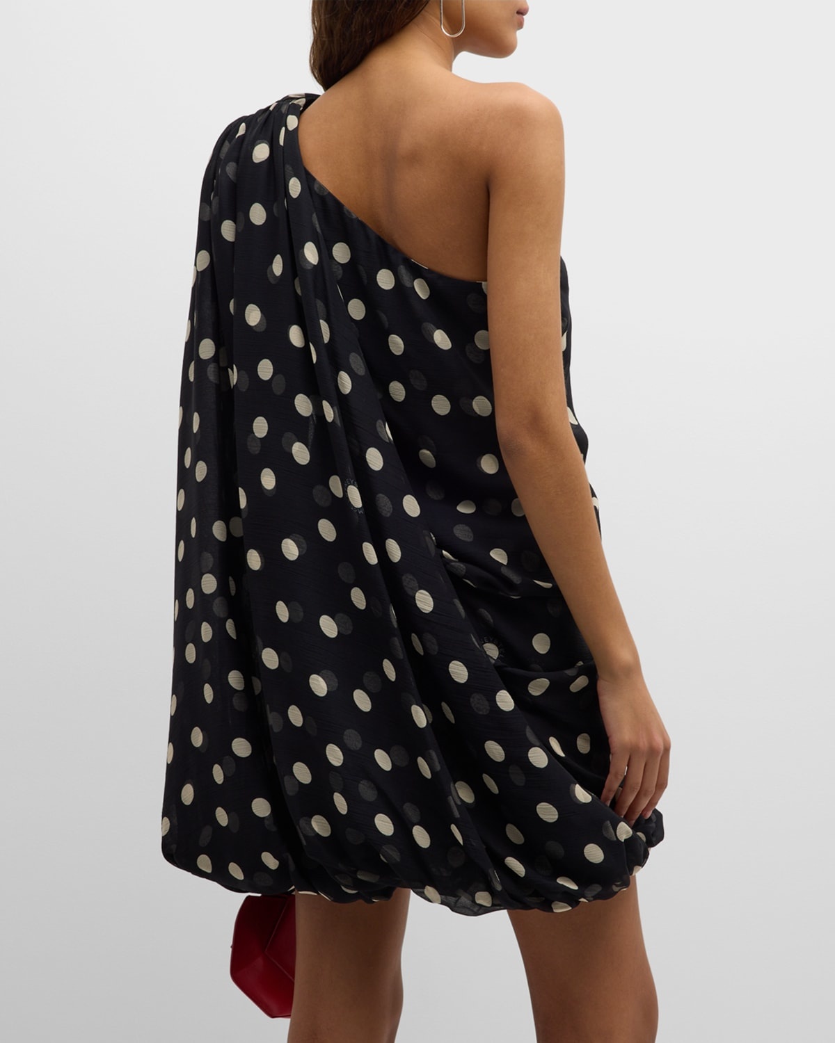 Stella McCartney Polka Dot-Print Draped Chiffon Strong One