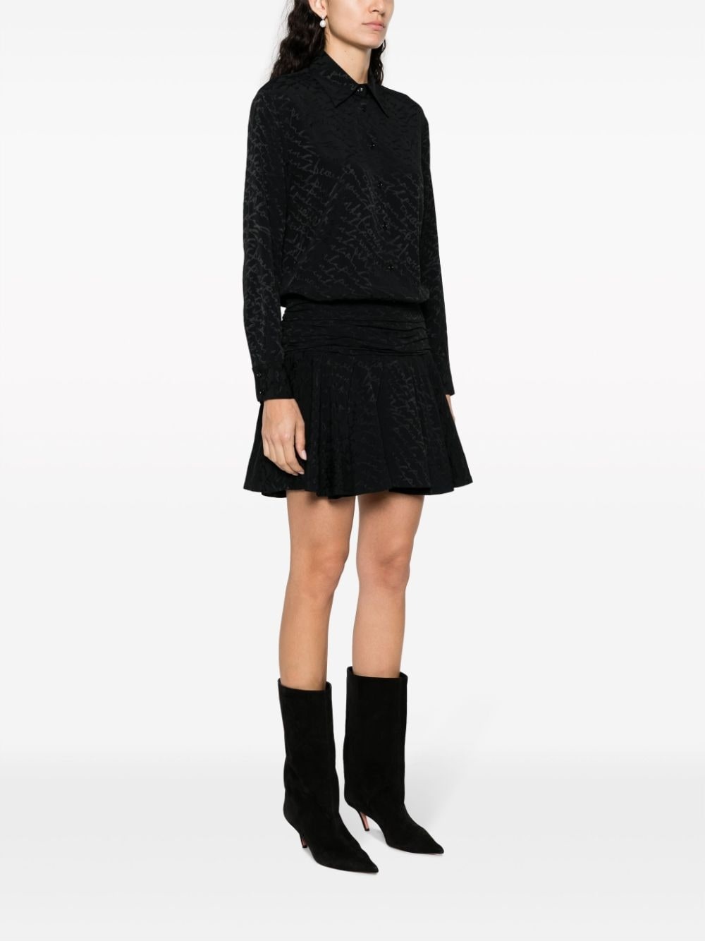 Arzach logo-jacquard shirtdress - 3