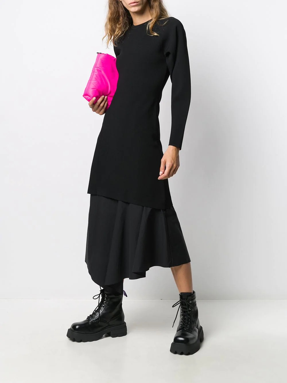 layered knitted dress - 2