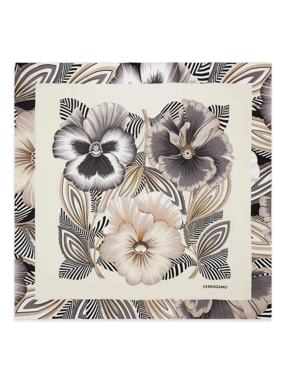 Ferragamo Women Brezza Print Silk Scarf - 1