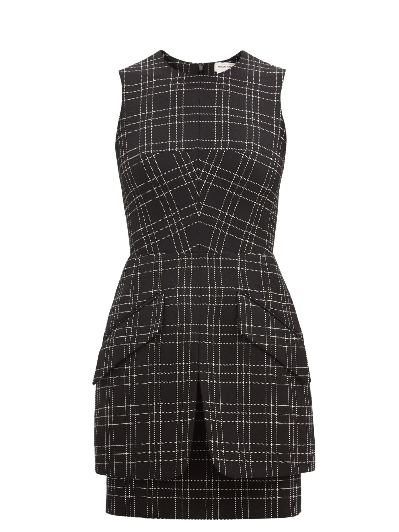 Checked virgin-wool mini dress - 1