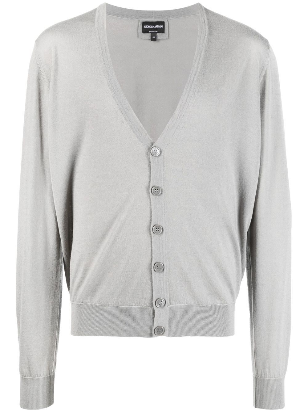 V-neck virgin-wool cardigan - 1