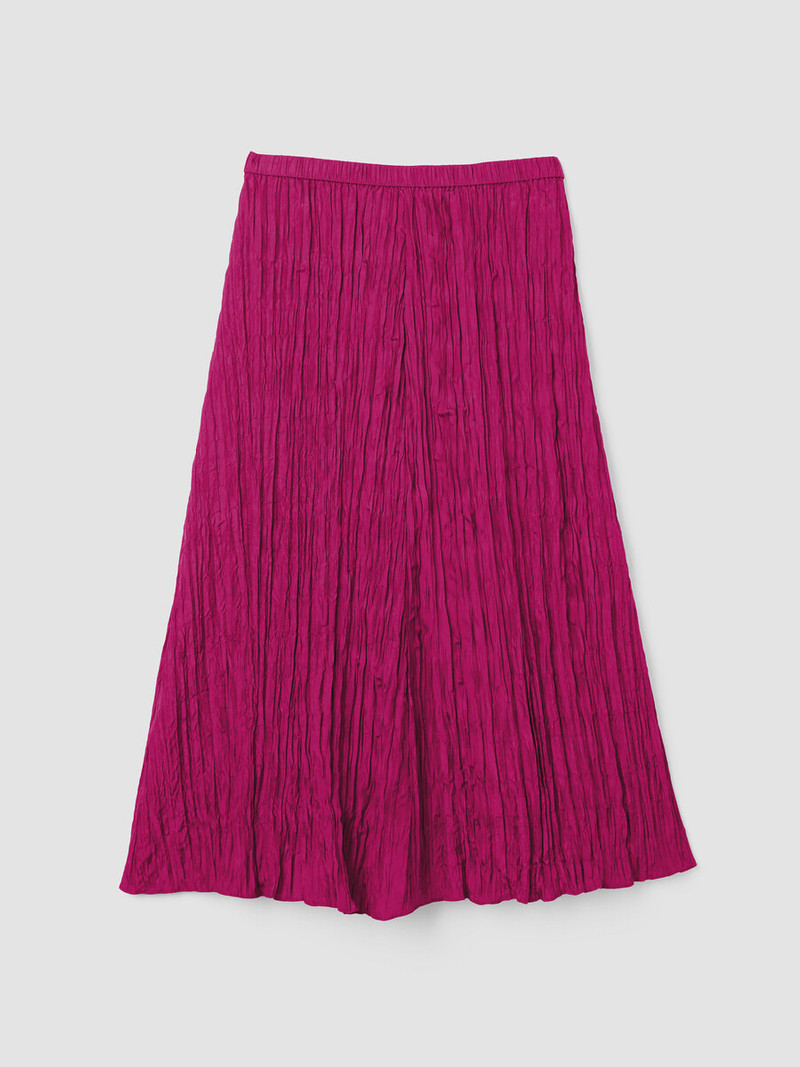 Crushed Silk Flared Skirt 1
