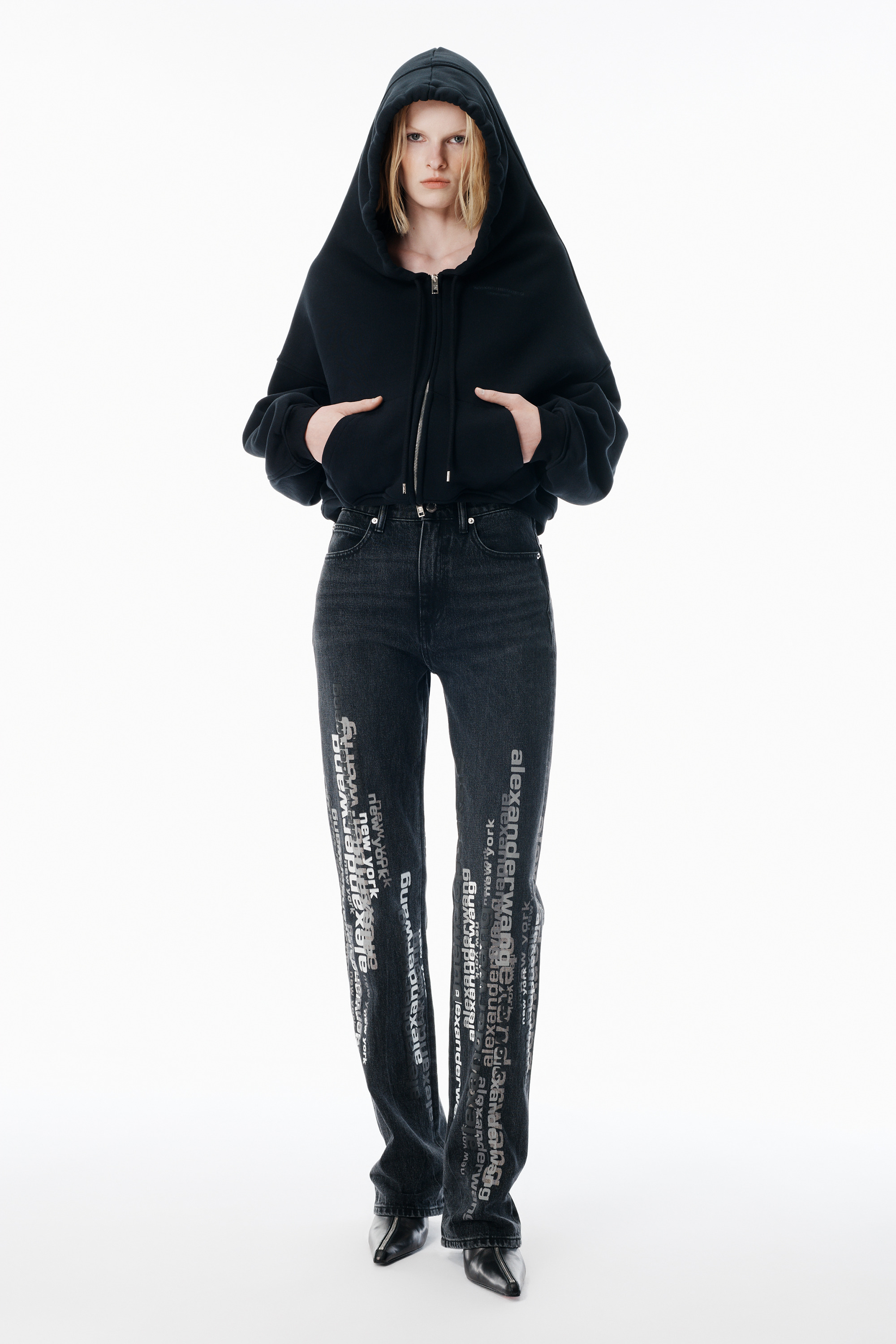 Grey EZ Jean with Vertical Logo - 2