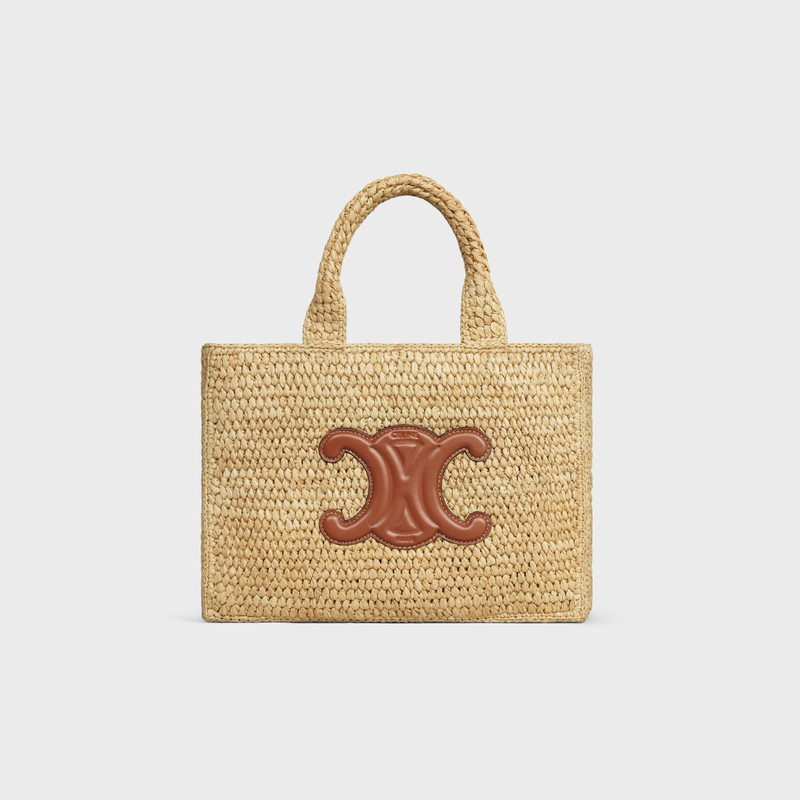 SMALL CABAS THAIS in Raffia and calfskin 1