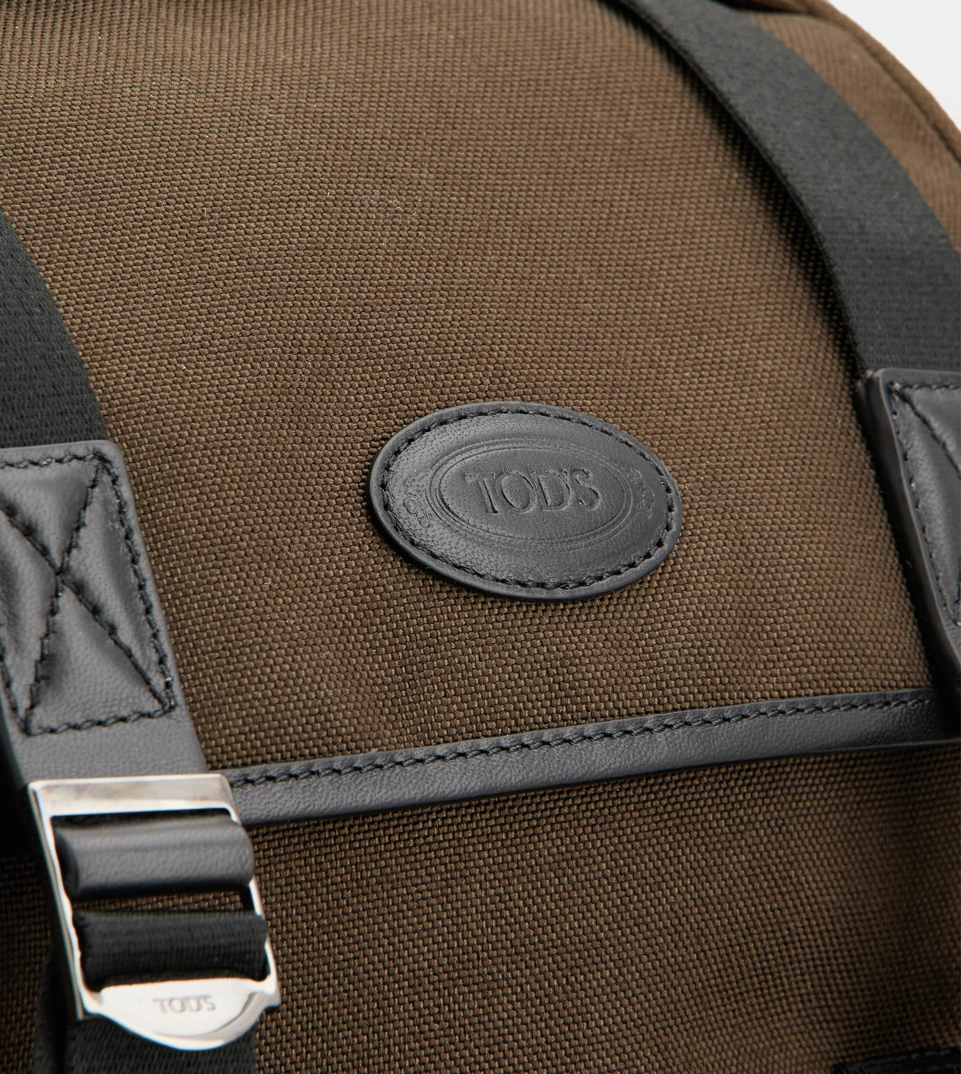 BACKPACK IN FABRIC AND LEATHER MEDIUM - BROWN, BLACK - 5