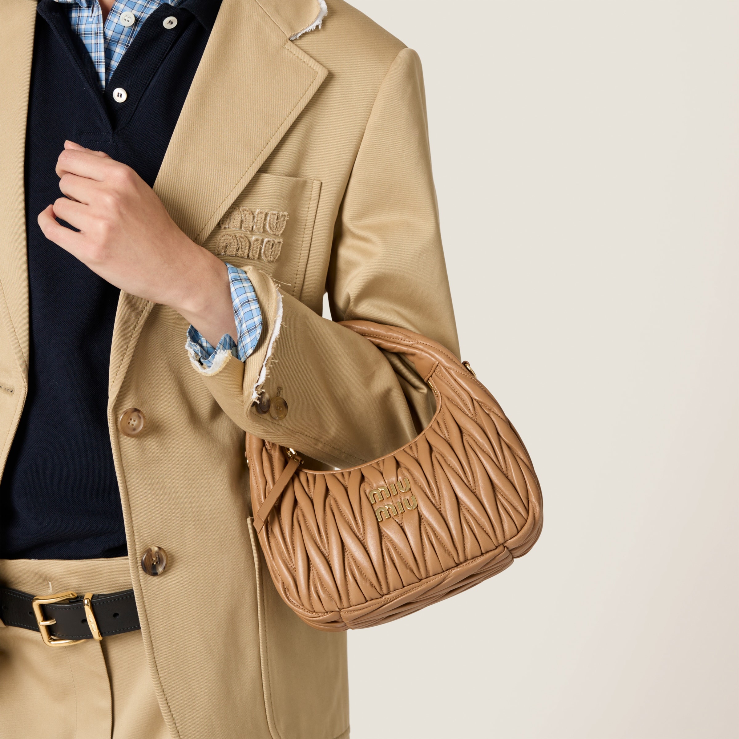 Wander matelassé nappa leather hobo bag - 5