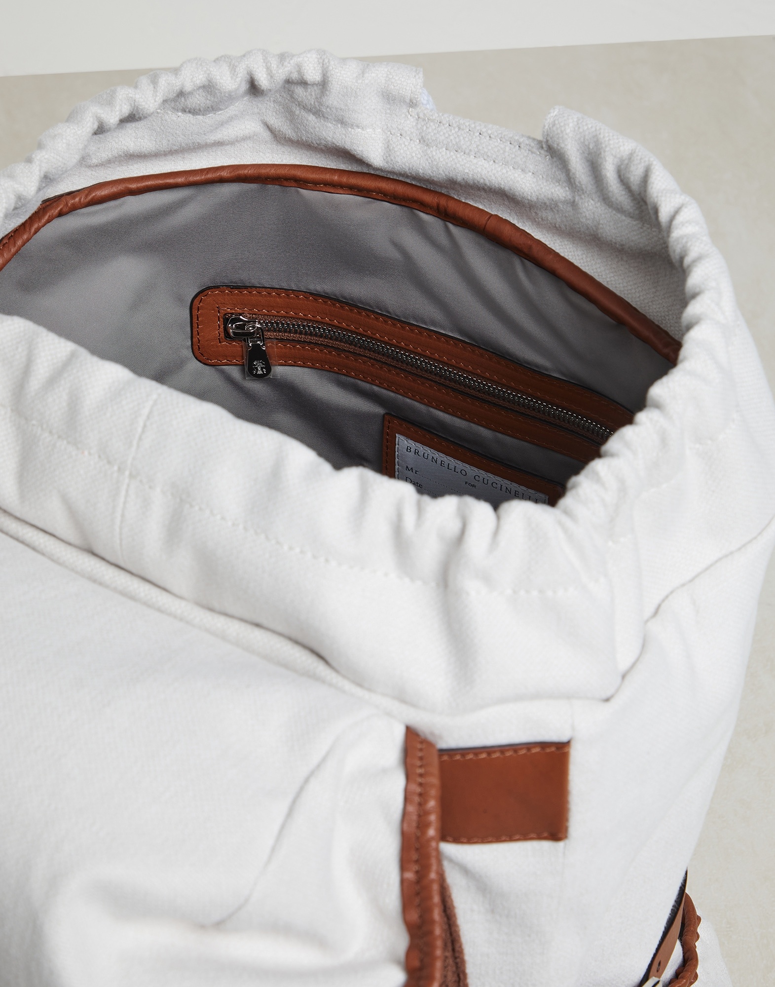Canvas and vintage calfskin street backpack - 5