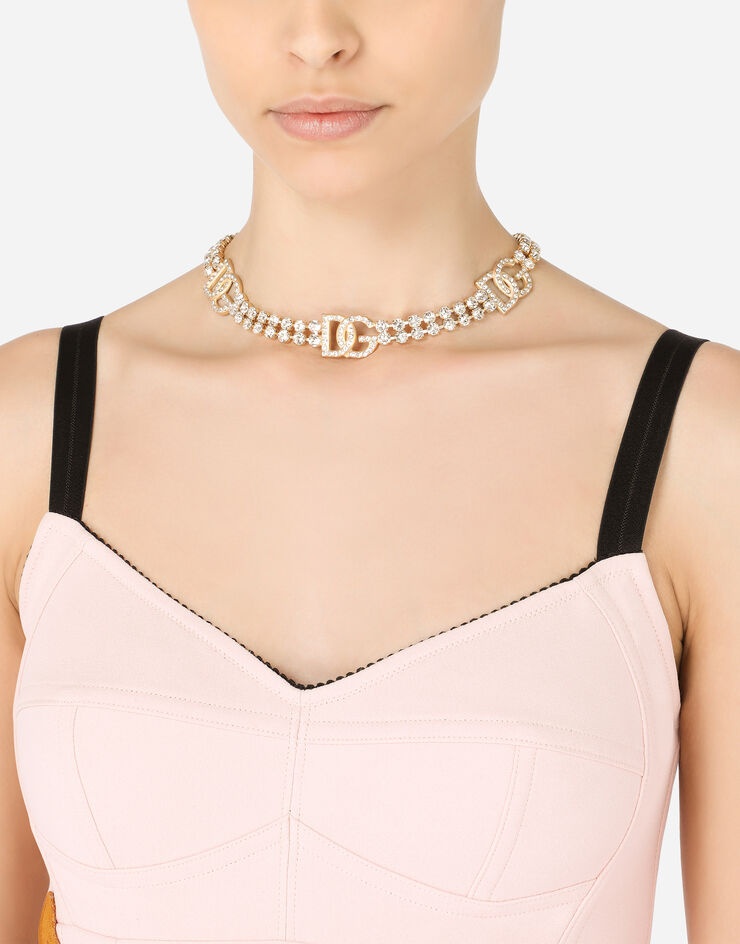 Choker with rhinestones and DG logo - 2