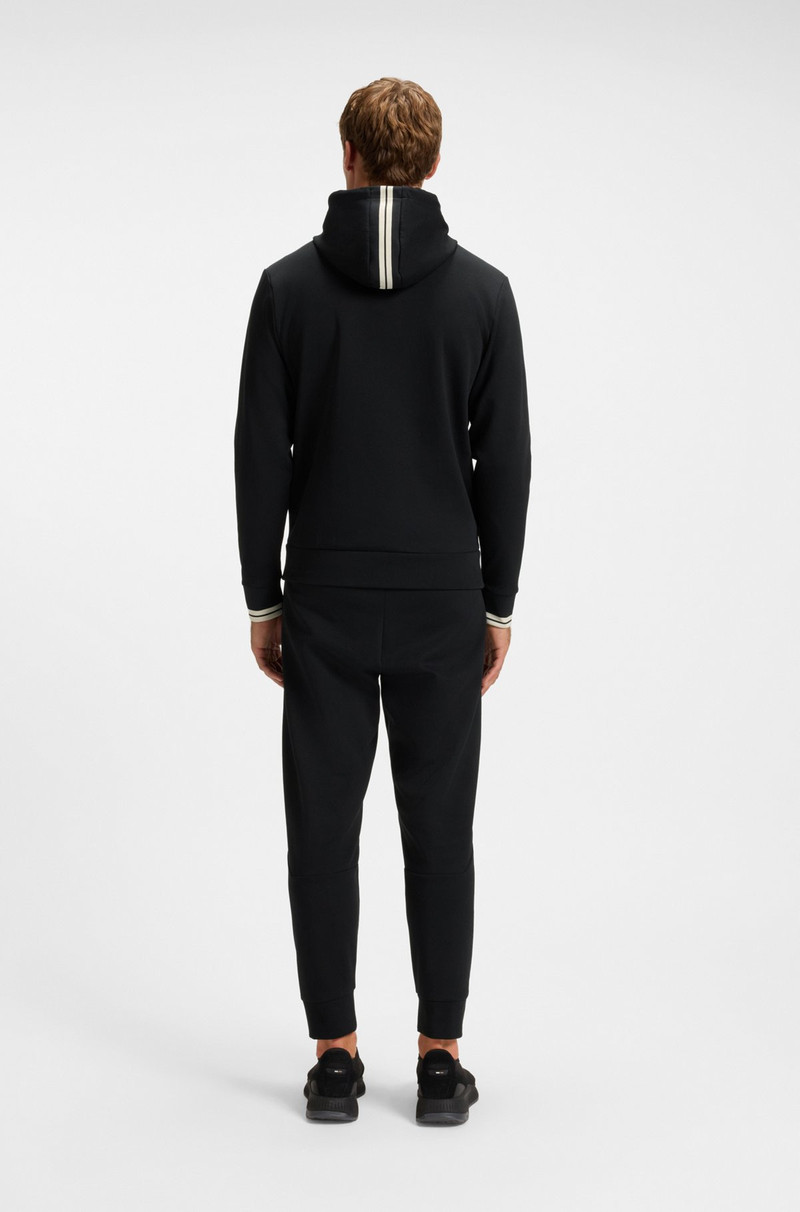 COTTON ZIP-UP HOODIE WITH STRIPE DETAILS 5