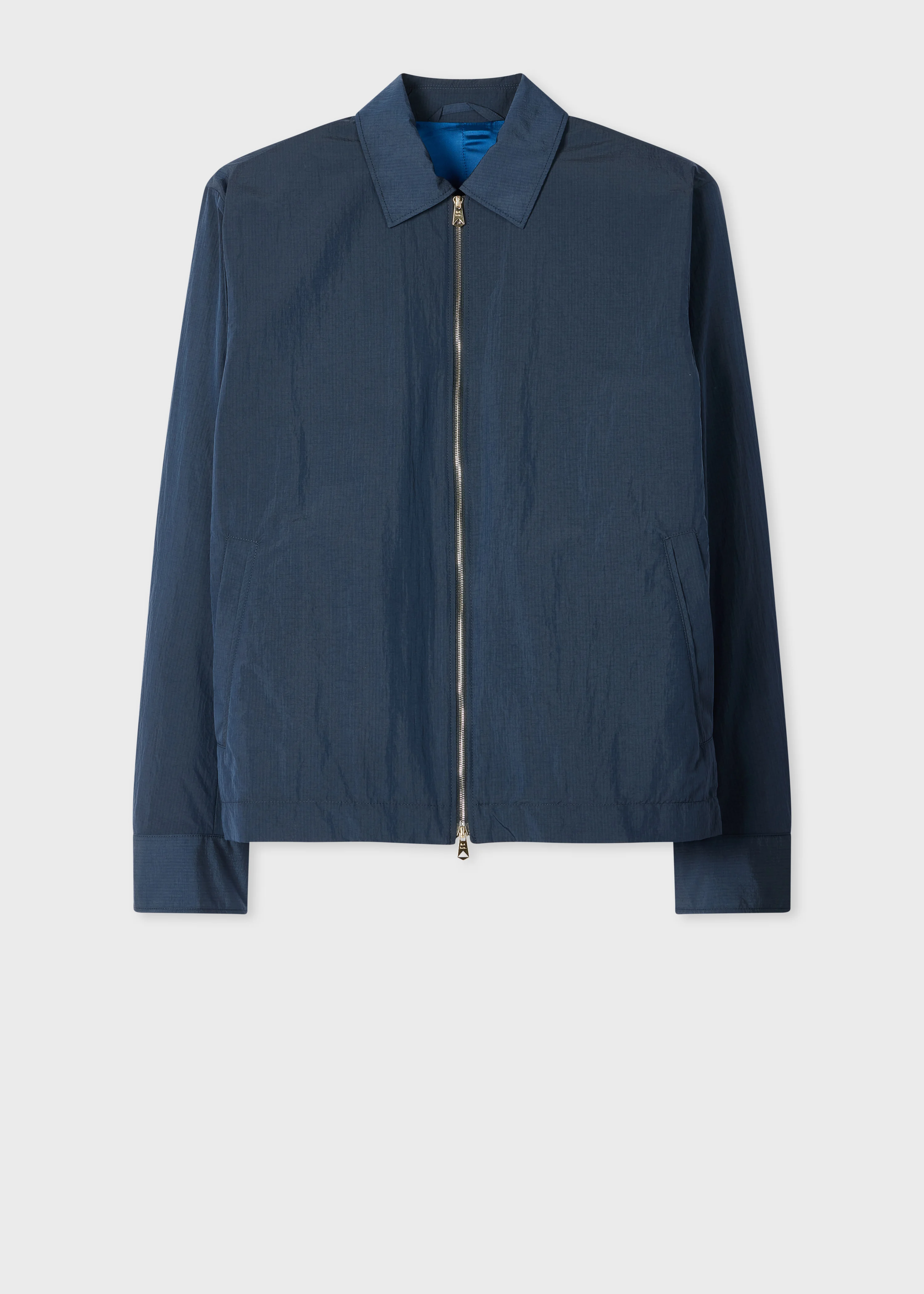 Navy Ripstop Zip-Front Jacket - 1