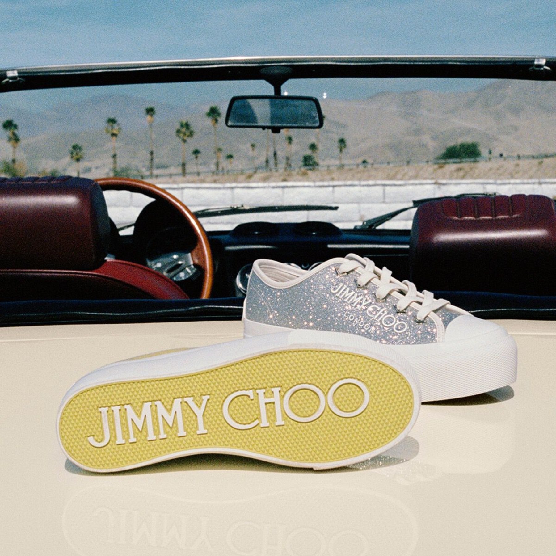 JIMMY CHOO Palma Maxi/F グリッターレザー・Platform sneakers JIMMY CHOO Palma Maxi/F グリッターレザー・Platform sneakers