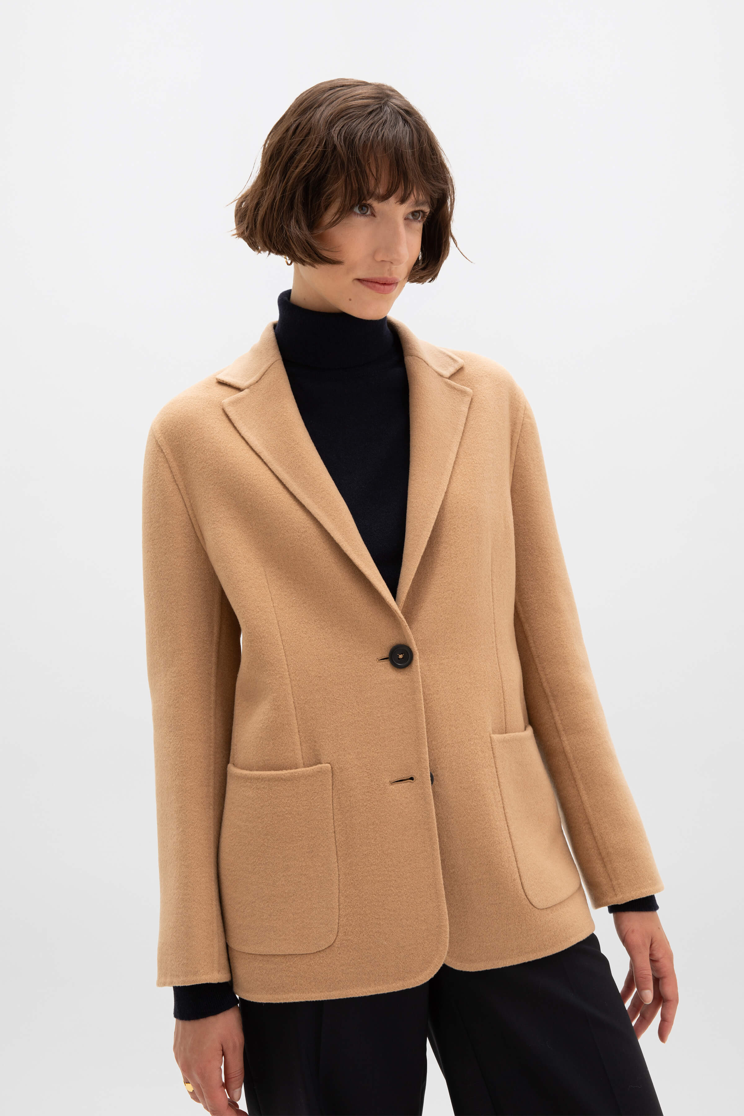 Classic Camel Cashmere Blazer - 2