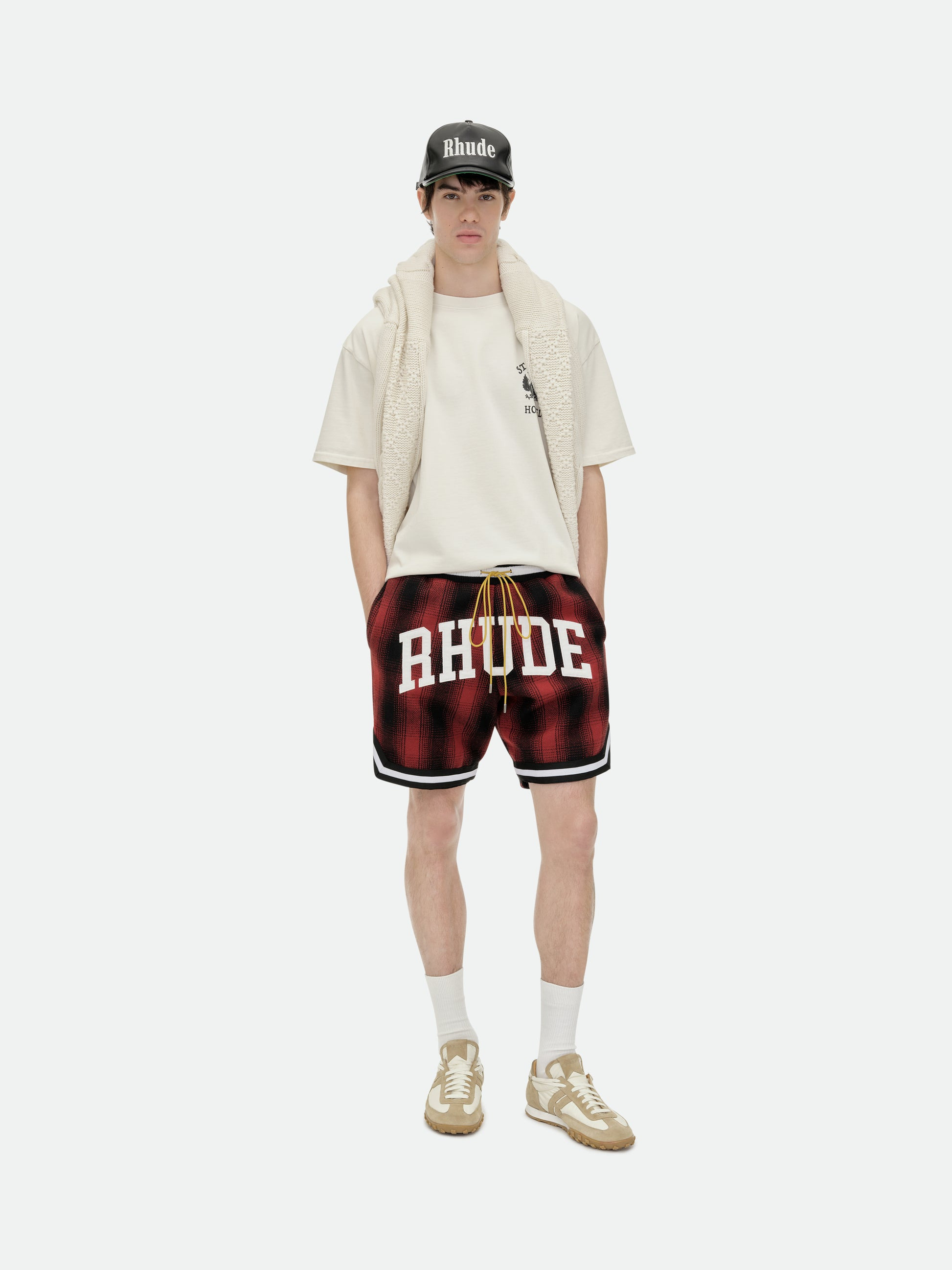 FLANNEL RHUDE COLLEGIATE COURT LOGO SHORT - 8