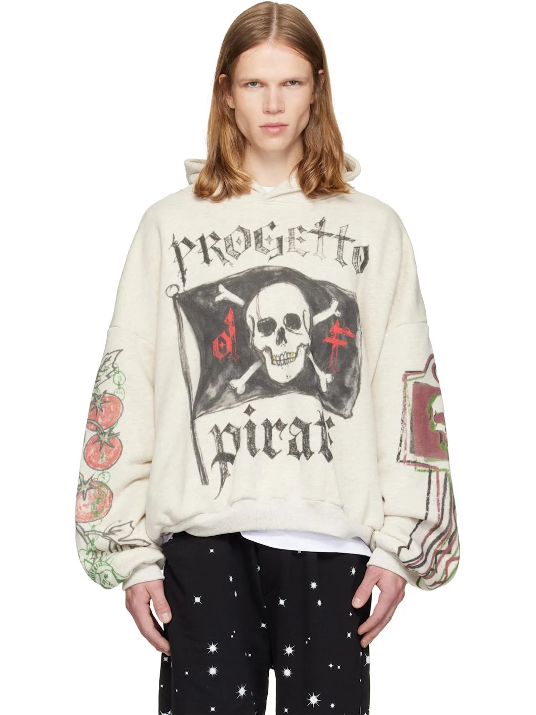 Beige & Gray Mi Pirate Hoodie - 1