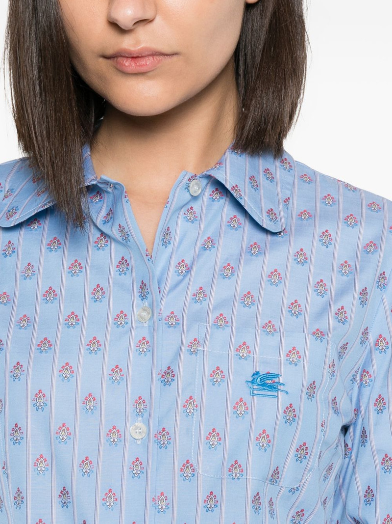 Pegasus-embroidered striped shirt 5