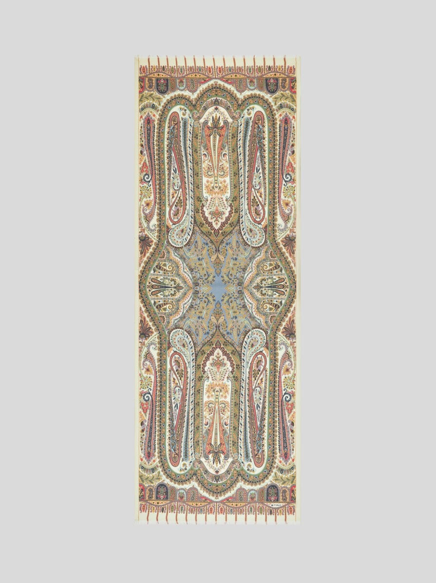 PRINTED SILK AND CASHMERE SCARF - 2