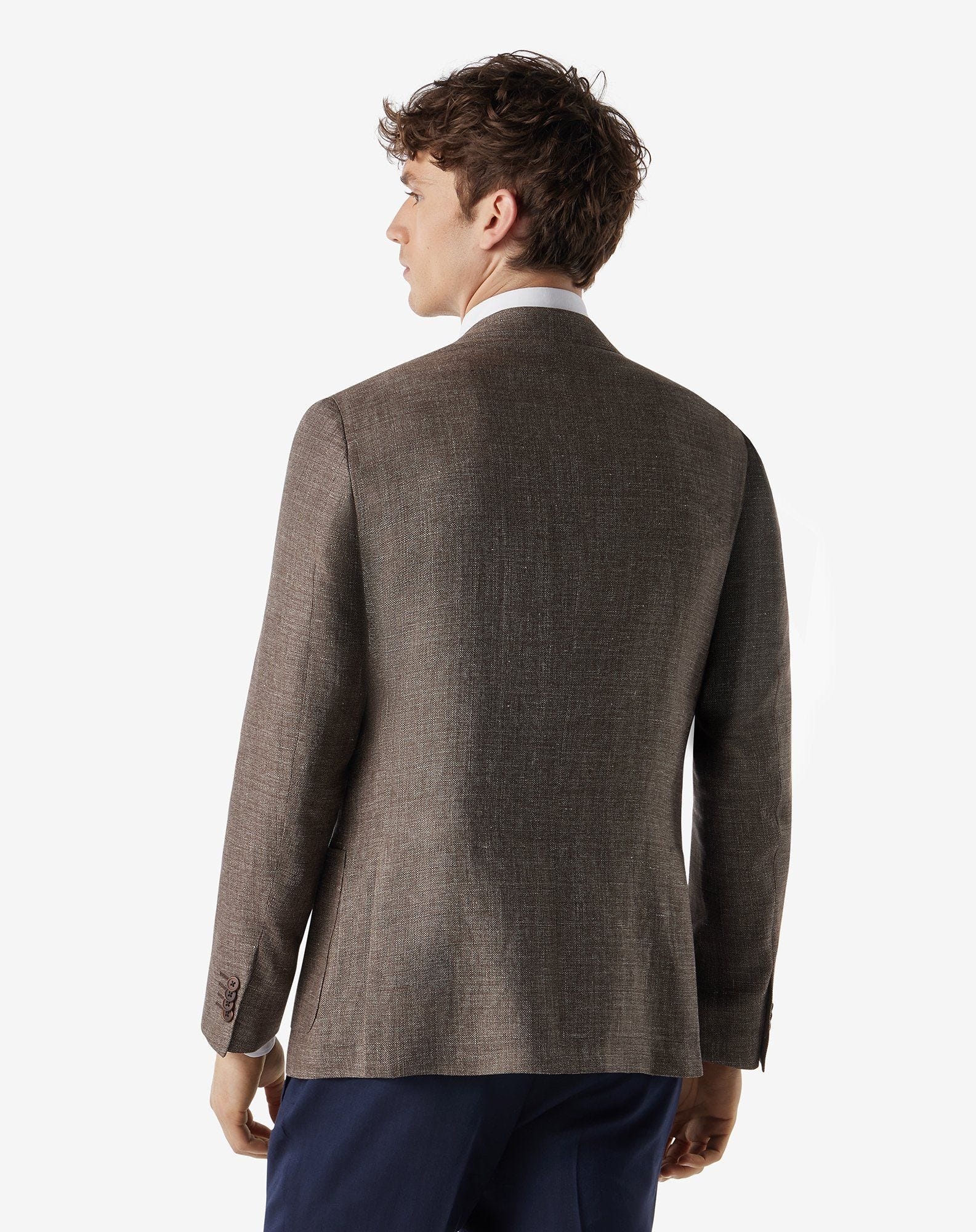 Brown wool and linen jacket - 3