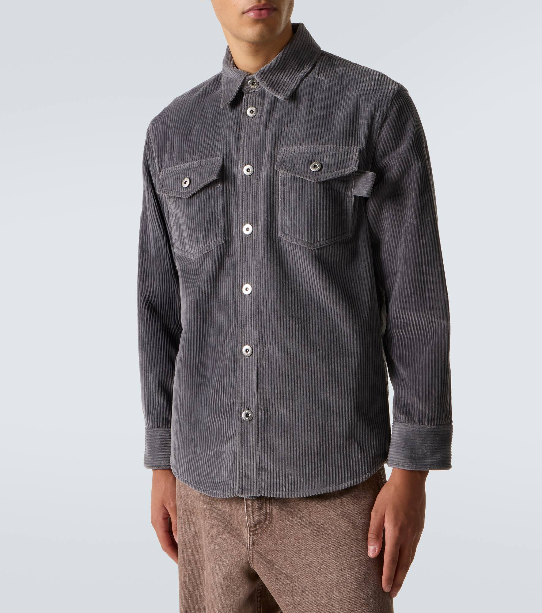 Matt cotton corduroy shirt - 3