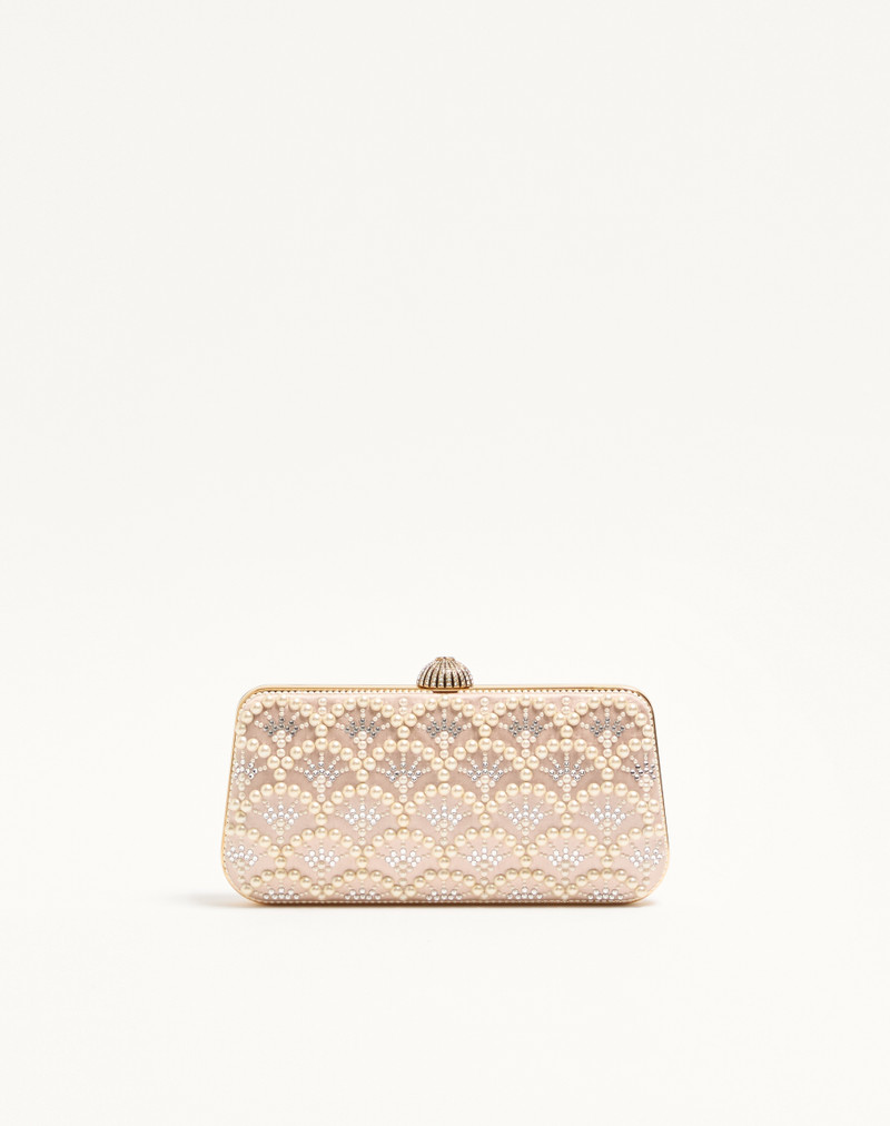 VALENTINO GARAVANI CARRY SECRETS SATIN MINAUDIERE WITH PEARLS AND RHINESTONES 5