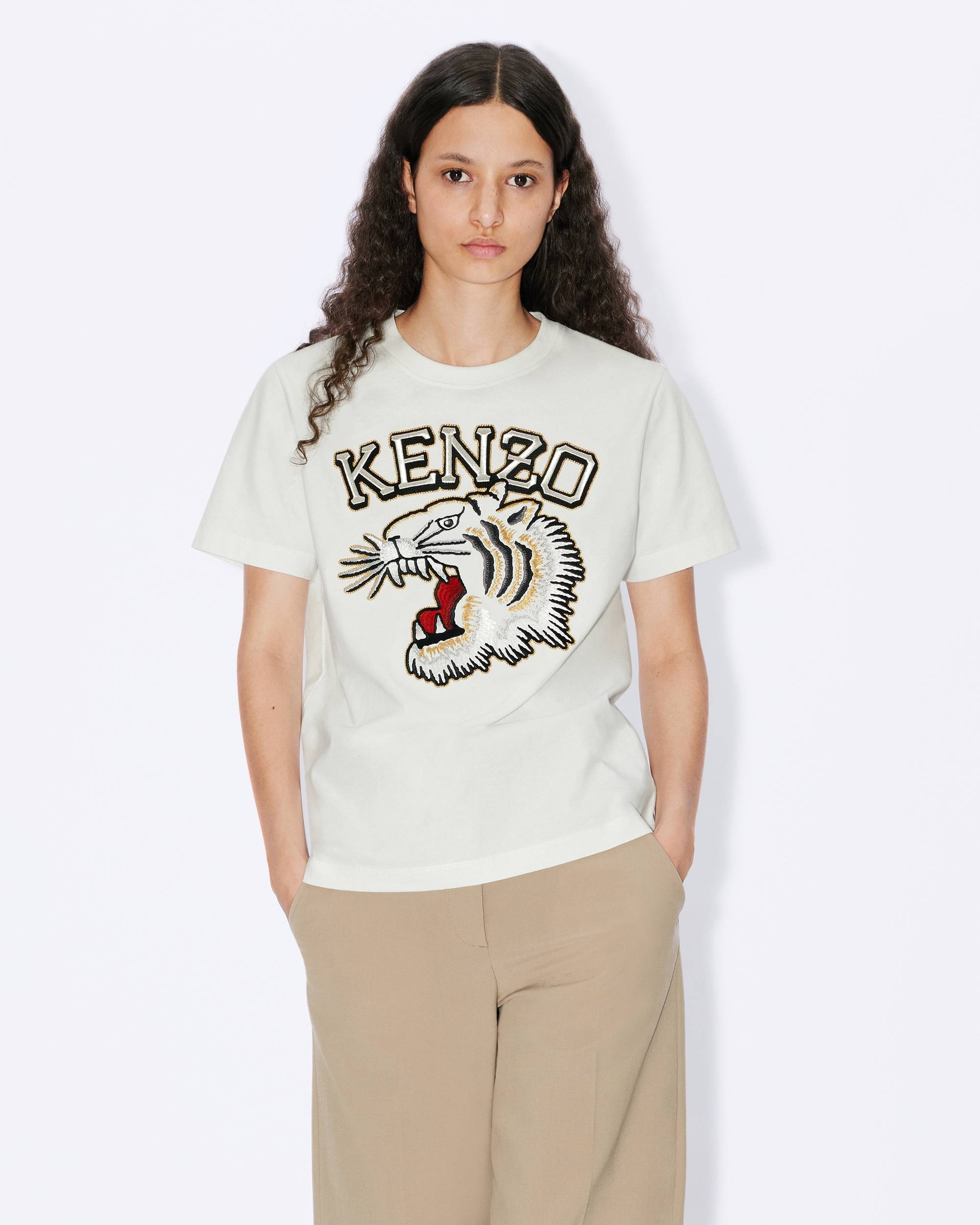 'Varsity Tiger' loose embroidered T-shirt. - 3