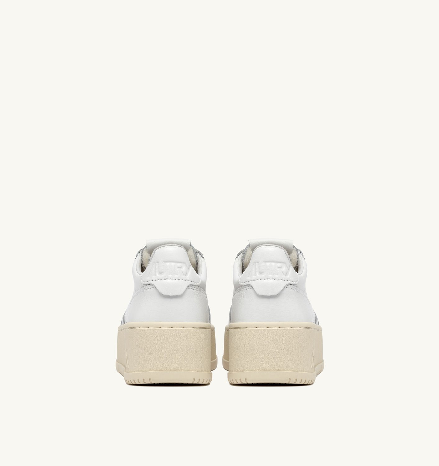 MEDALIST PLATFORM SNEAKERS IN WHITE LEATHER - 3