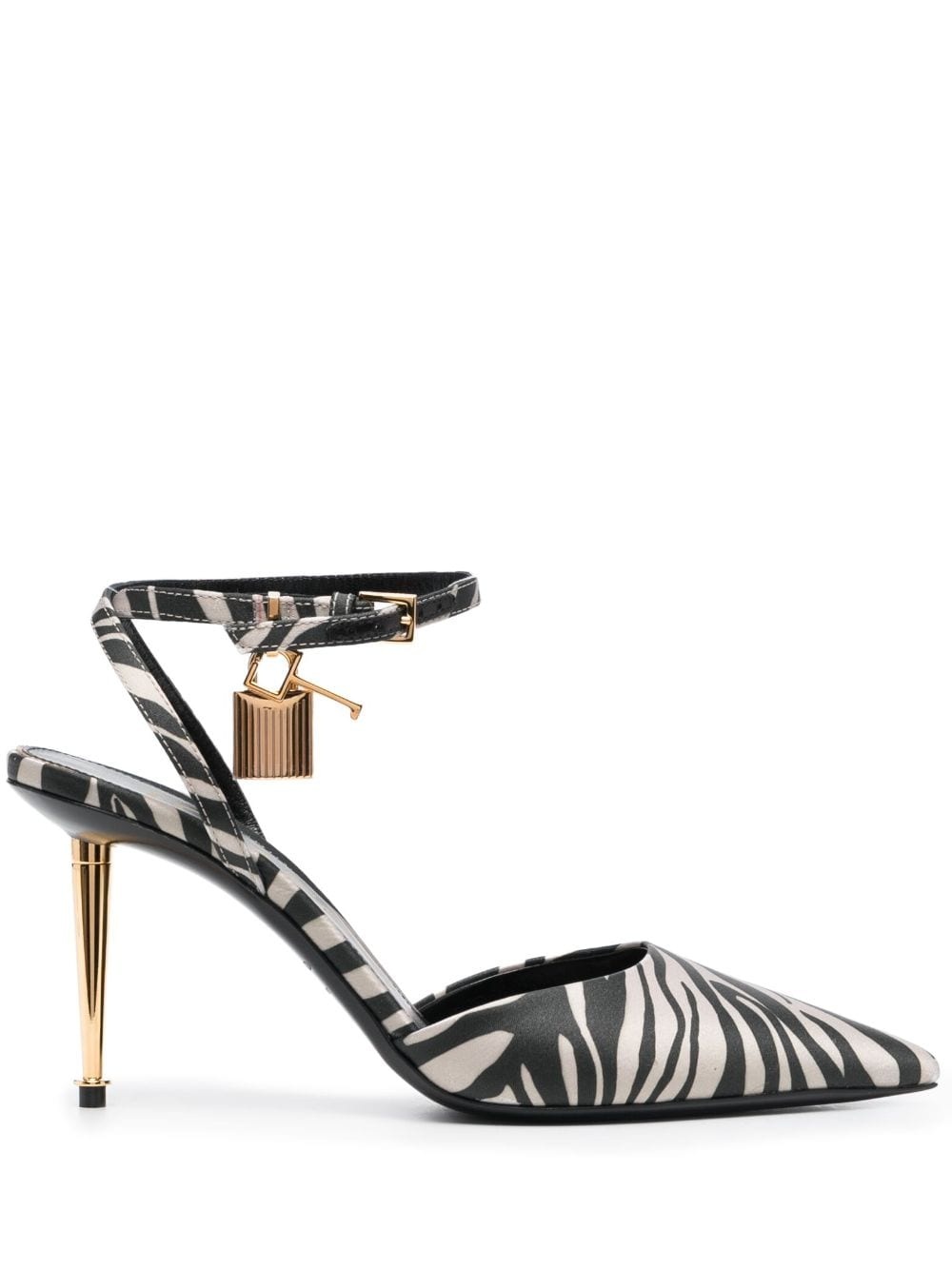 Padlock 80mm zebra-print pumps - 1