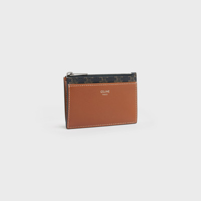 CELINE Zipped Card Holder in Triomphe Canvas and Lambskin outlook