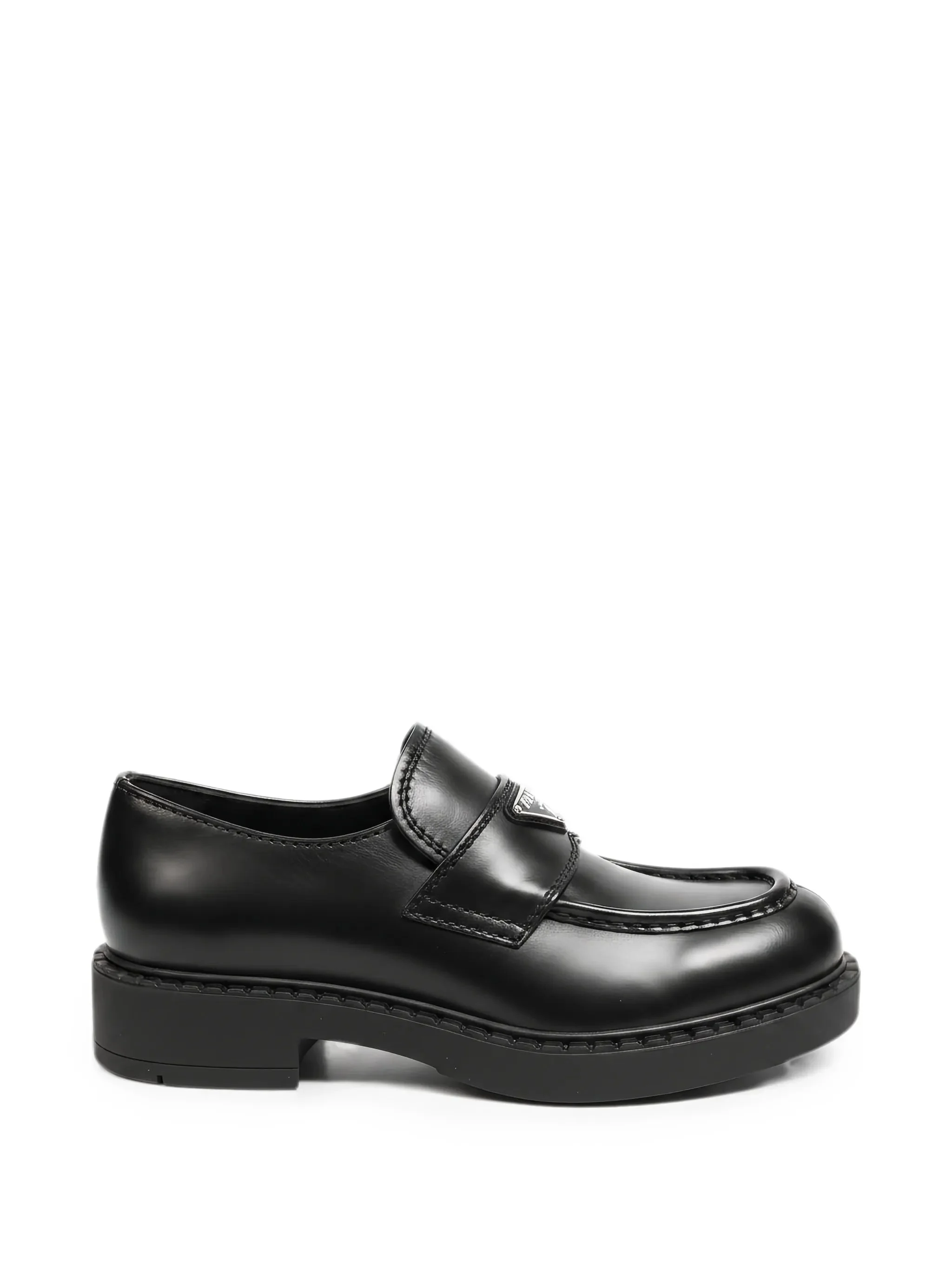 Prada Logo-plaque Leather Loafers - 1