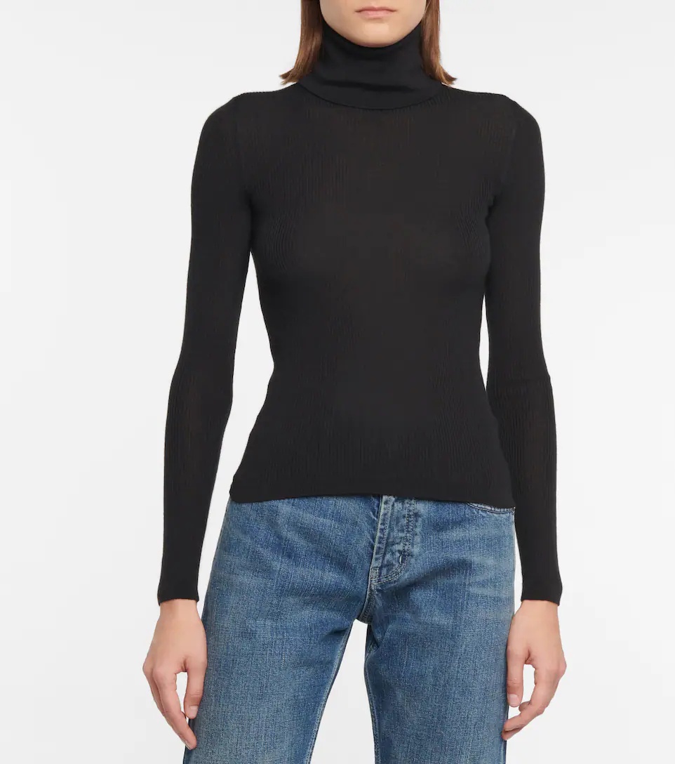 Cashmere, wool and silk turtleneck sweater - 4
