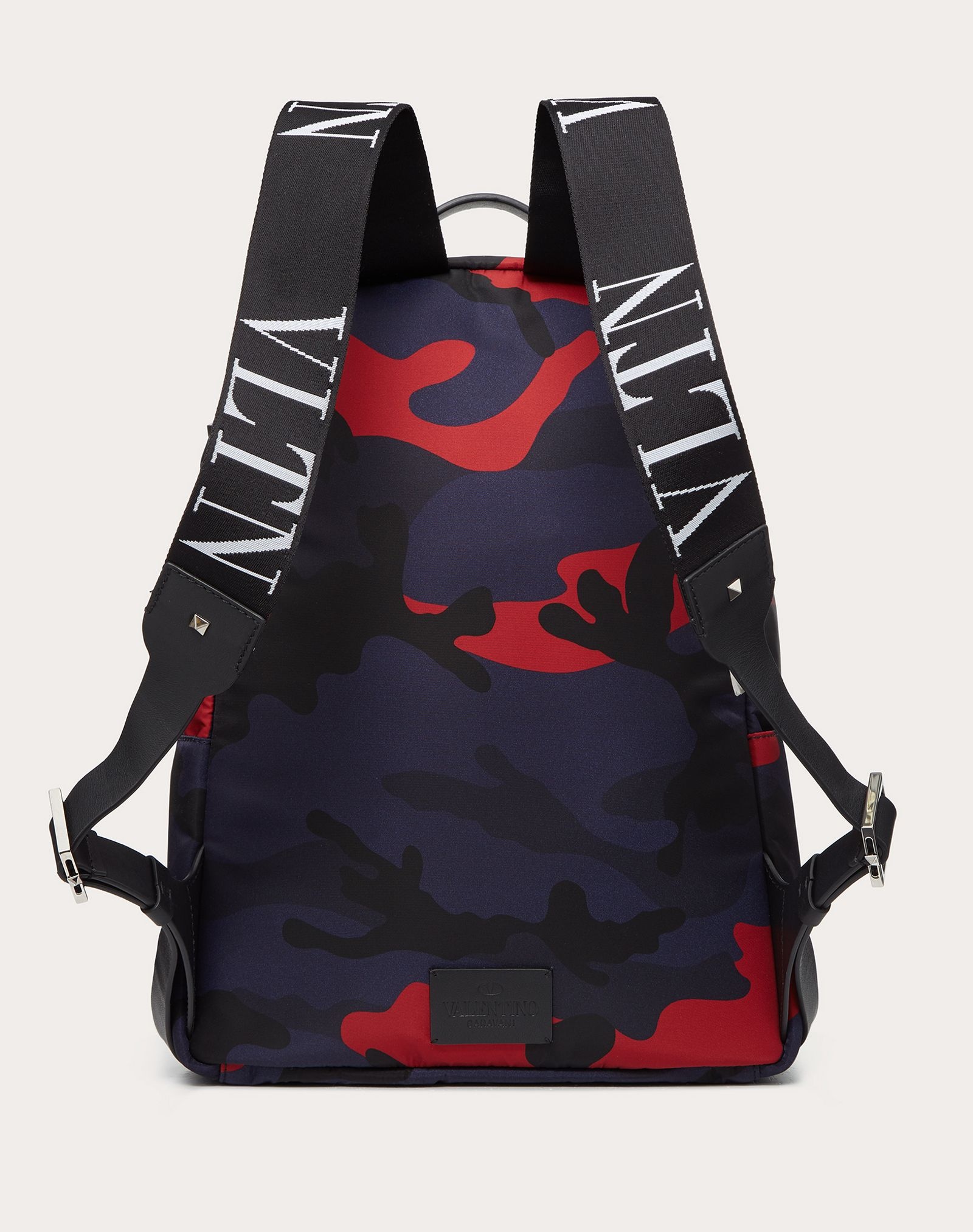 CAMOUFLAGE NYLON BACKPACK WITH VLTN RIBBON STRAPS - 3