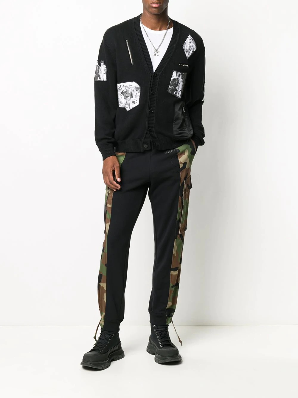 camouflage panel track pants - 2