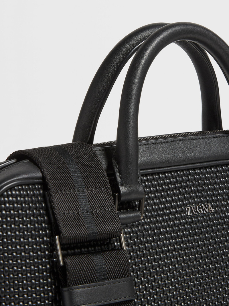 BLACK PELLETESSUTA™ LEATHER EDGY BUSINESS BAG 5